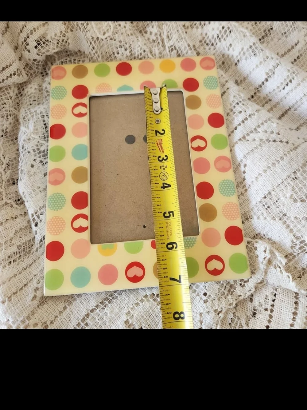 Colorful Polka Dot Heart Picture Frame
